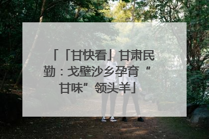 「甘快看」甘肃民勤：戈壁沙乡孕育“甘味”领头羊