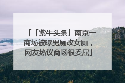 「紫牛头条」南京一商场被曝男厕改女厕，网友热议商场很委屈
