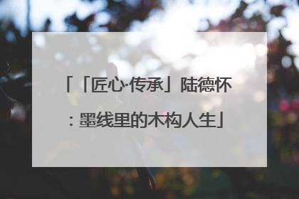 「匠心·传承」陆德怀：墨线里的木构人生