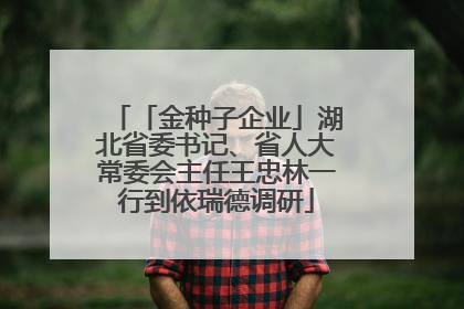 「金种子企业」湖北省委书记、省人大常委会主任王忠林一行到依瑞德调研