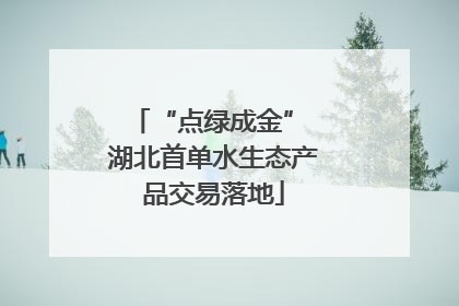 “点绿成金” 湖北首单水生态产品交易落地
