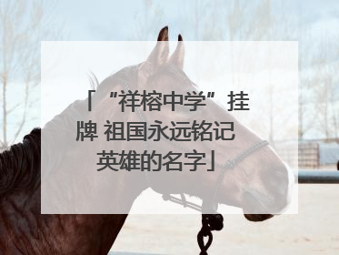 “祥榕中学”挂牌 祖国永远铭记英雄的名字