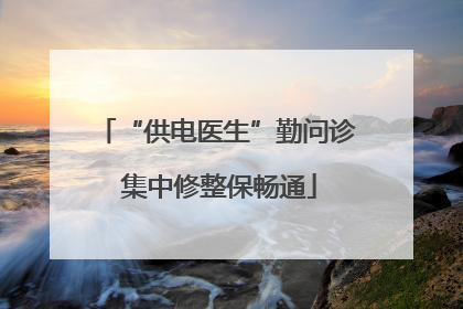 “供电医生”勤问诊 集中修整保畅通