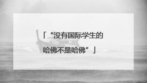 “没有国际学生的哈佛不是哈佛”
