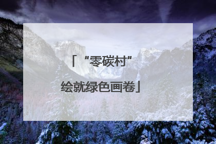 “零碳村” 绘就绿色画卷