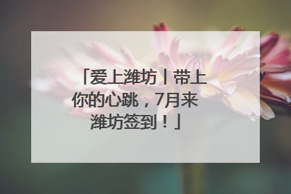 爱上潍坊丨带上你的心跳，7月来潍坊签到！