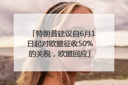 特朗普建议自6月1日起对欧盟征收50%的关税，欧盟回应