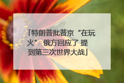 特朗普批普京“在玩火” 俄方回应了 提到第三次世界大战
