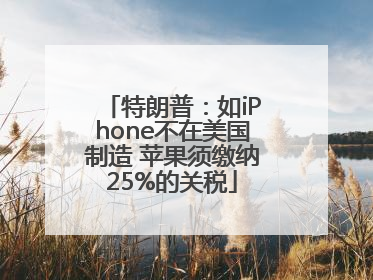特朗普：如iPhone不在美国制造 苹果须缴纳25%的关税