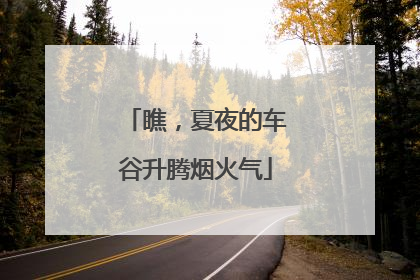 瞧，夏夜的车谷升腾烟火气
