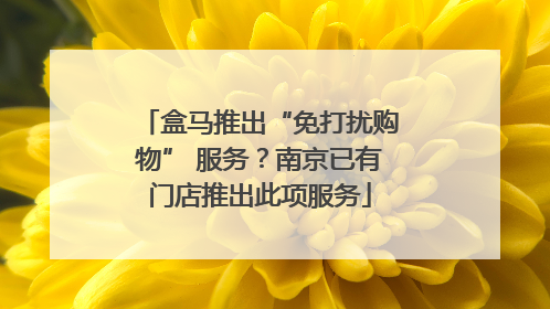 盒马推出“免打扰购物” 服务？南京已有门店推出此项服务