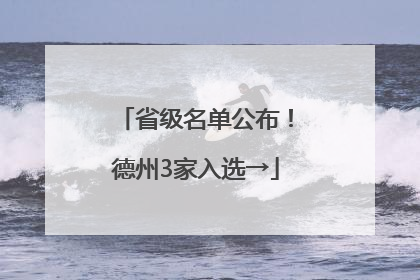 省级名单公布！德州3家入选→
