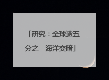 研究：全球逾五分之一海洋变暗