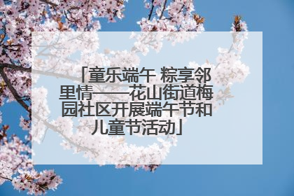 童乐端午 粽享邻里情——花山街道梅园社区开展端午节和儿童节活动