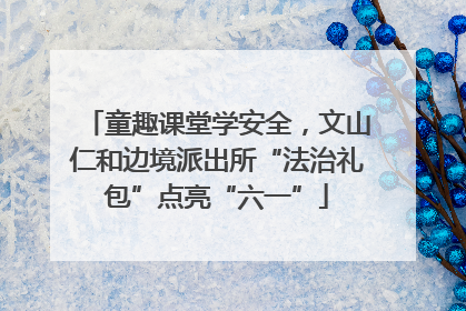 童趣课堂学安全，文山仁和边境派出所“法治礼包”点亮“六一”