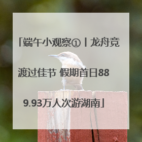 端午小观察①丨龙舟竞渡过佳节 假期首日889.93万人次游湖南