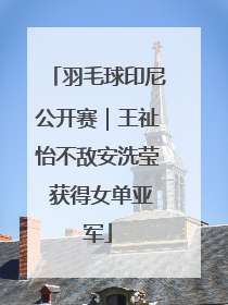 羽毛球印尼公开赛｜王祉怡不敌安洗莹 获得女单亚军