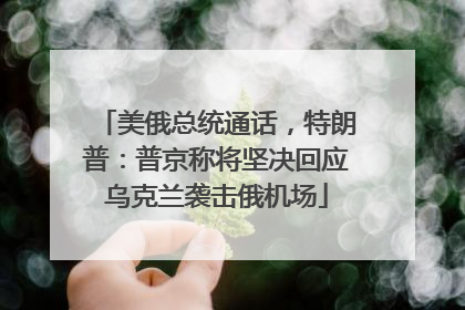 美俄总统通话，特朗普：普京称将坚决回应乌克兰袭击俄机场