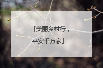 美丽乡村行，平安千万家
