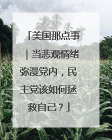 美国那点事｜当悲观情绪弥漫党内，民主党该如何拯救自己？