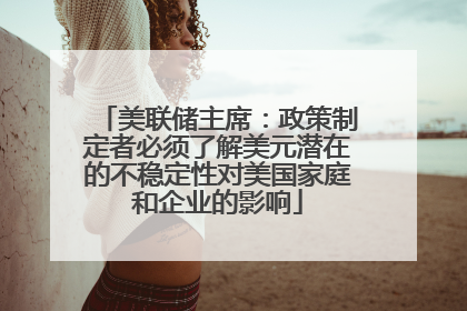 美联储主席：政策制定者必须了解美元潜在的不稳定性对美国家庭和企业的影响