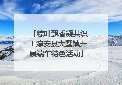 粽叶飘香凝共识！淳安县大墅镇开展端午特色活动