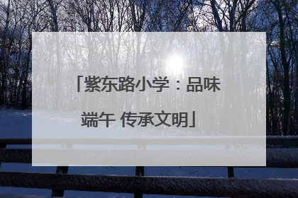 紫东路小学：品味端午 传承文明