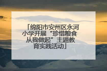 绵阳市安州区永河小学开展“珍惜粮食 从我做起”主题教育实践活动