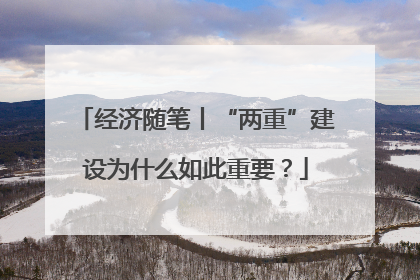 经济随笔丨“两重”建设为什么如此重要？