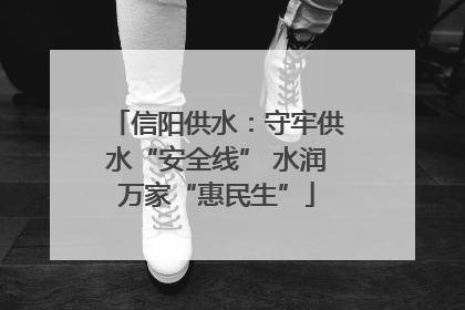 信阳供水：守牢供水“安全线” 水润万家“惠民生”