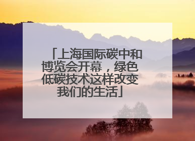上海国际碳中和博览会开幕，绿色低碳技术这样改变我们的生活