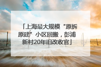 上海最大规模“原拆原建”小区回搬，彭浦新村20年旧改收官