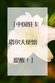 中国驻卡塔尔大使馆提醒！
