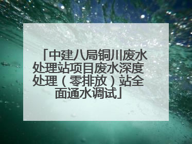 中建八局铜川废水处理站项目废水深度处理（零排放）站全面通水调试