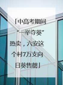 中高考期间“一举夺葵”热卖，六安这个村7万支向日葵售罄