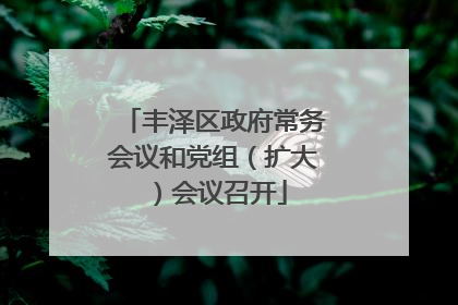 丰泽区政府常务会议和党组（扩大）会议召开
