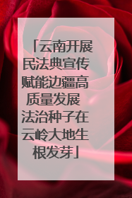 云南开展民法典宣传赋能边疆高质量发展 法治种子在云岭大地生根发芽