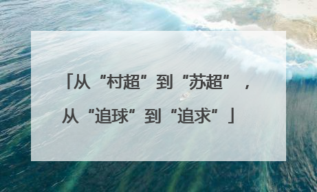从“村超”到“苏超”，从“追球”到“追求”