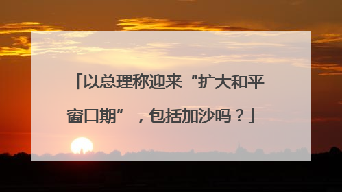 以总理称迎来“扩大和平窗口期”，包括加沙吗？