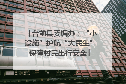 台前县委编办：“小设施”护航“大民生” 保障村民出行安全