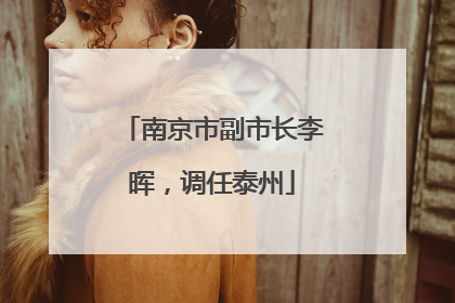 南京市副市长李晖，调任泰州