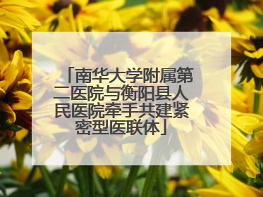 南华大学附属第二医院与衡阳县人民医院牵手共建紧密型医联体