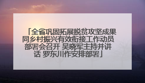 全省巩固拓展脱贫攻坚成果同乡村振兴有效衔接工作动员部署会召开 吴晓军主持并讲话 罗东川作安排部署