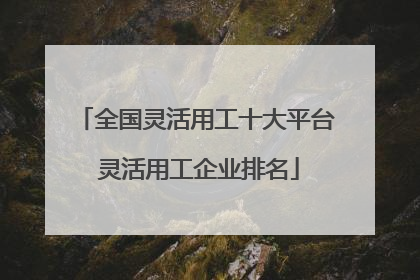 全国灵活用工十大平台 灵活用工企业排名