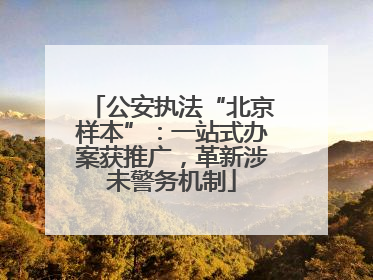 公安执法“北京样本”：一站式办案获推广，革新涉未警务机制