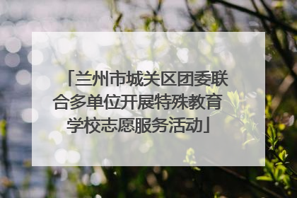 兰州市城关区团委联合多单位开展特殊教育学校志愿服务活动