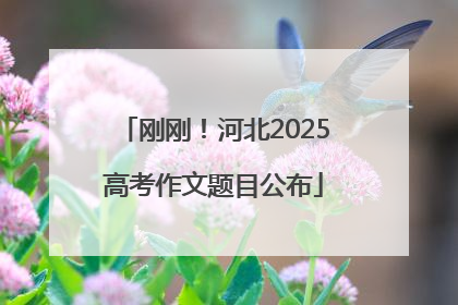 刚刚！河北2025高考作文题目公布