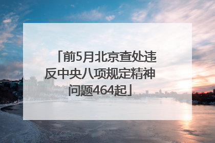 前5月北京查处违反中央八项规定精神问题464起