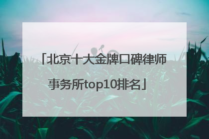 北京十大金牌口碑律师事务所top10排名