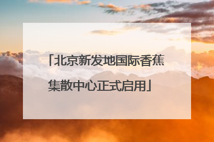 北京新发地国际香蕉集散中心正式启用